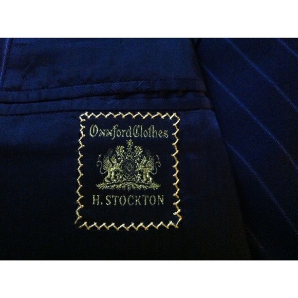 H.STOCKTON MENS NAVY SUPER 110'S(FINE QUALITY WOOL) SPORT JACKET BLAZER SIZE:42R - Picture 5 of 7